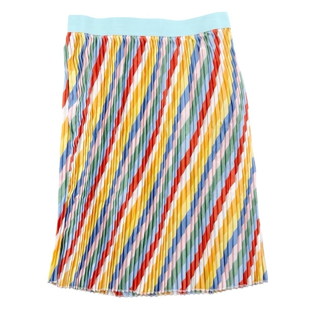 LuLaRoe Lola Rainbow Colorful Striped Pleated Skirt 2XL - Picture 2 of 10